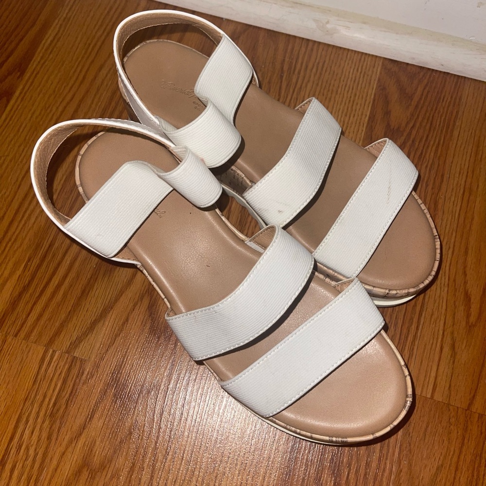 White platform sandals
